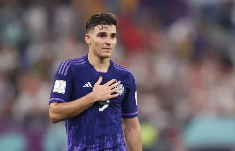 جوليان ألفاريز مع منتخب الأرجنتين في كأس العالم قطر 2022 غيتي ون ون win-win getty