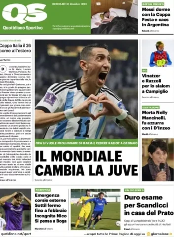 غلاف صحيفة كيو اس الايطالية 