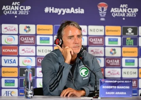 المنتخب السعودي روبرتو مانشيني كوريا الجنوبية كأس آسيا 2024 (Twitter/aawsat_spt) ون ون winwin