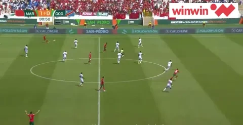 من مباراة المغرب والكونغو الديمقراطية بكأس أفريقيا 2024 (winwin)