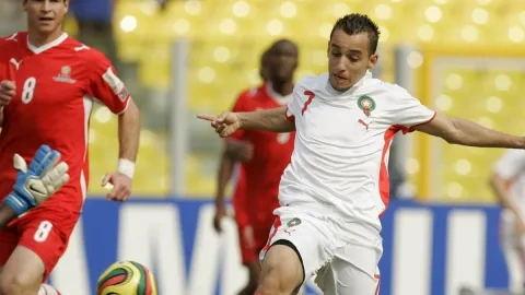 المغربي سفيان العلودي من مباراة ناميبيا في كأس أمم أفريقيا 2008 (Eurosport)