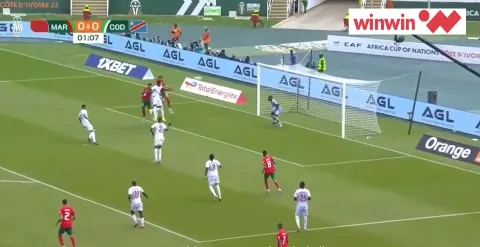 من مباراة المغرب والكونغو الديمقراطية بكأس أفريقيا 2024 (winwin)