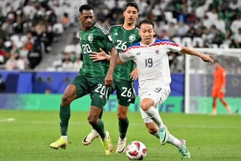 من مباراة منتخب السعودية وتايلاند بكأس آسيا 2024 (Getty) ون ون winwin