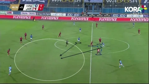 مساحات في وسط ملعب الأهلي أمام بيراميدز (لقطة تلفزيونية من كورة&nbsp;بلس)