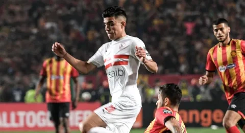النجم المغربي أشرف بن شرقي بقميص نادي الزمالك أمام الترجي