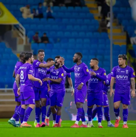 بعض لاعبي نادي الهلال السعودي